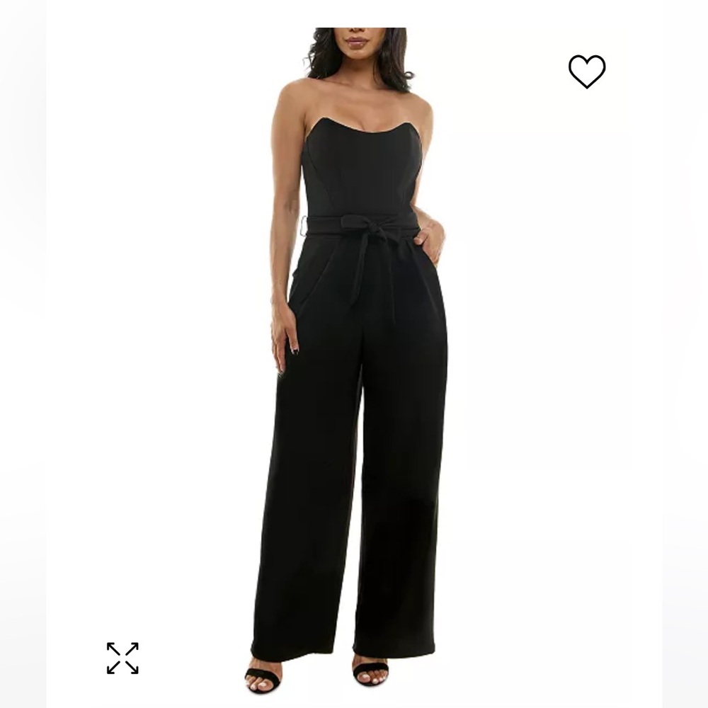 Elegant Black Strapless Jumpsuit